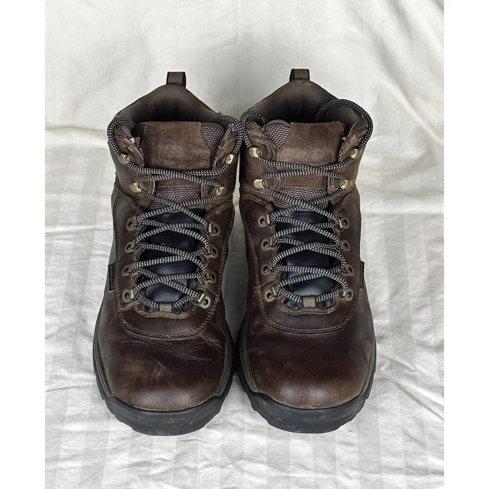 Timberland Men's Size 12W White Ledge Mid Waterproof Hiking Boot Brown Lace Up